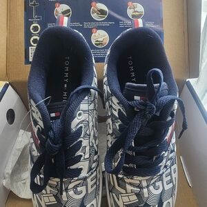 Tommy Hilfiger Navy and White Sneakers